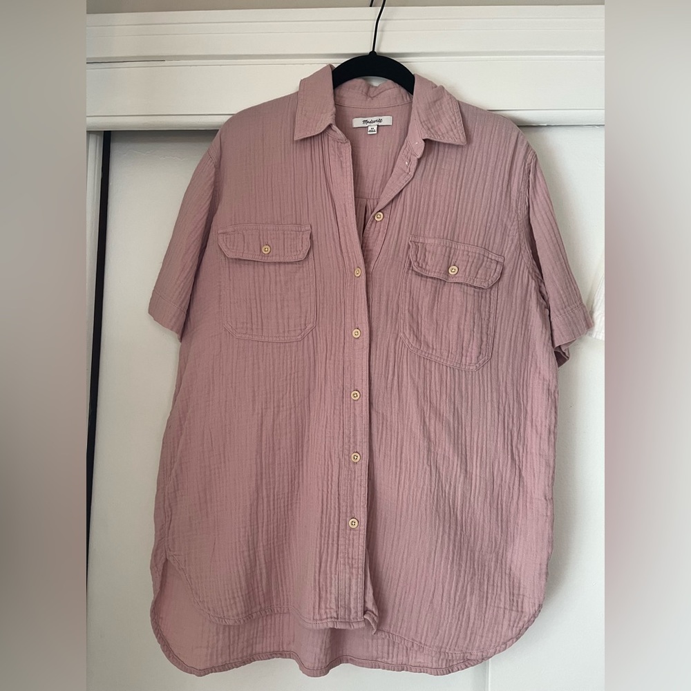 Madewell short sleeve button up shirt